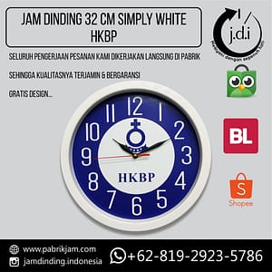 Souvenir Jam Dinding 32 cm Simply White HKBP